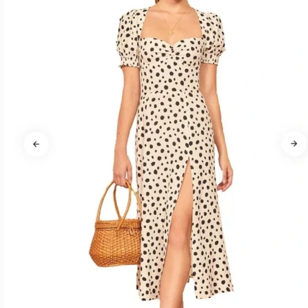 NWT Reformation Lacey Dress in Ink Blot. Size 8